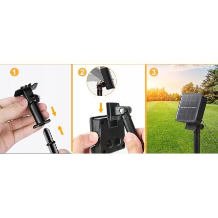 LED Solarni dekorativni lanac 30xLED/8 funkcija 500 mAh 10,6 m IP67 topla bijela