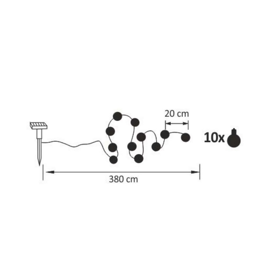 LED Solarni dekorativni lanac LED/1,2V 300 mAh 3,8 m IP44