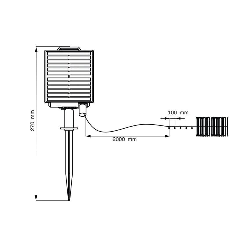 LED Solarni dekorativni lanac LED/3,7V 1800 mAh 10 m IP44 + daljinski upravljač