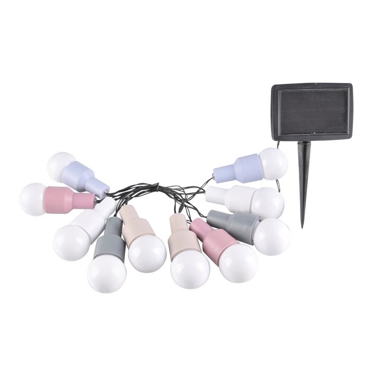 LED Solarni dekorativni lanac PASTEL 10xLED/1,2V 300 mAh 3,8 m IP44