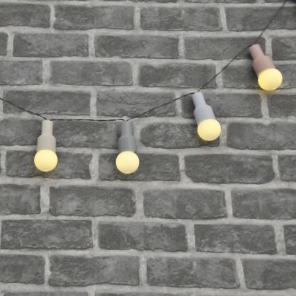 LED Solarni dekorativni lanac PASTEL 10xLED/1,2V 300 mAh 3,8 m IP44