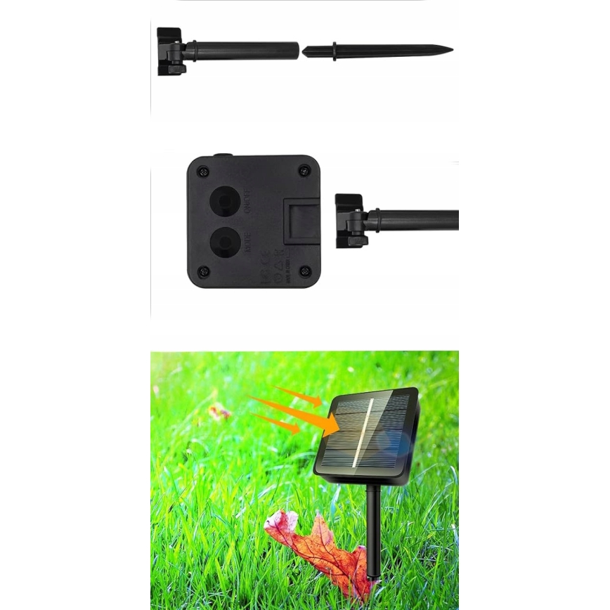 LED Solarni dekorativni niz 50xLED/8 funkcija 500 mAh 9,5 m IP67 topla bijela