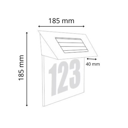LED Solarni kućni broj 1,2V IP44