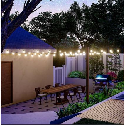 LED Solarni lanac 10xLED/0,5/4,5V 12 m 3000K IP44 + daljinski upravljač