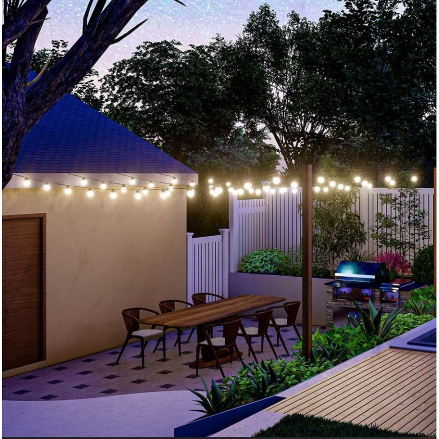 LED Solarni lanac 10xLED/0,5/4,5V 12 m 3000K IP44 1200 mAh + daljinski upravljač