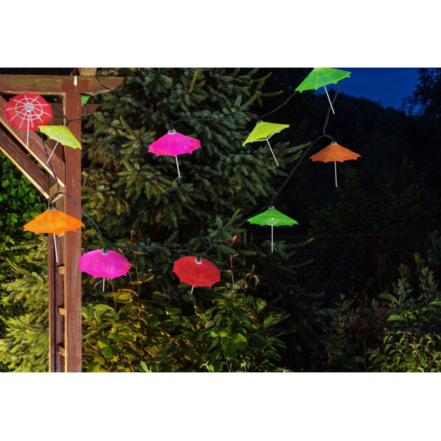 LED Solarni lanac 10xLED/1,2V 300 mAh 3,8 m IP44 kišobrani