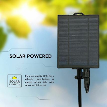 LED Solarni lanac 15xLED/0,2W/3,7V 15,6 m 3000K IP44