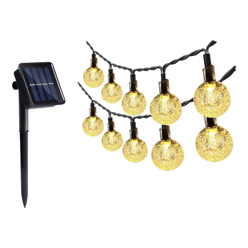 LED Solarni lanac 30xLED/0,12W/1,2V 1xAA 3000K IP44 400 mAh