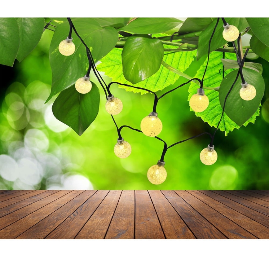 LED Solarni lanac 30xLED/8 funkcija 4,9m IP44 topla bijela