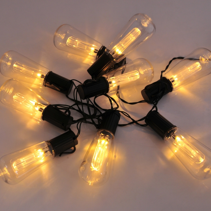 LED Solarni lanac EDISON 10xLED/1,2V 300 mAh 3,8 m IP44