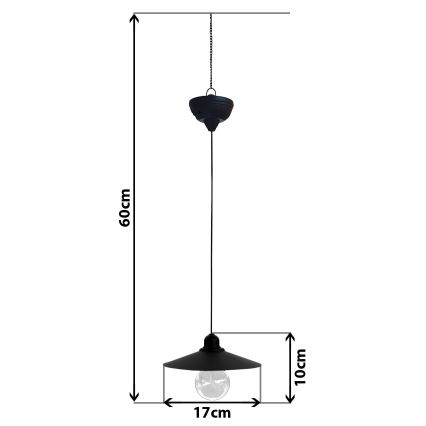 LED Solarni luster na sajli DINA 1,2V 200 mAh IP44