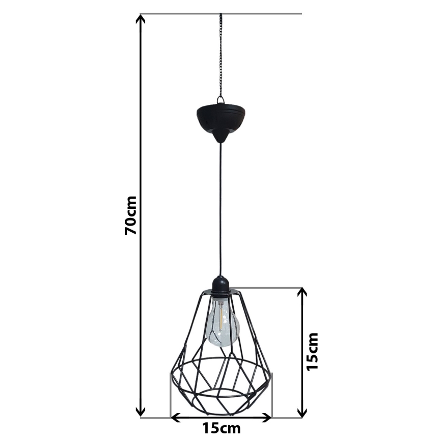LED Solarni luster na sajli KATTY 1,2V 300 mAh IP44