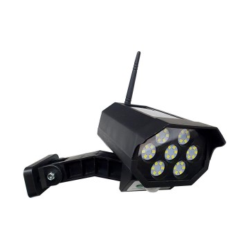 LED solarni model sigurnosne kamere sa senzorom LED/3,7V 1200 mAh IP44 crna + daljinski upravljač