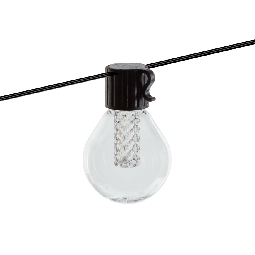 LED solarni lanac s prigušivanjem 15xLED/1,5W/3,7/5V 2700-10000K 2200 mAh 9 m IP65 crni + daljinski upravljač