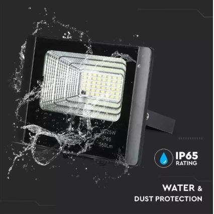 LED prigušivi solarni reflektor LED/12W/3,2V 6000K IP65 5000 mAh + daljinski upravljač