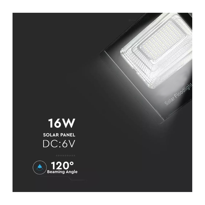 LED solarni reflektor s mogućnošću prigušivanja LED/16W/3,2V 4000K IP65 10000 mAh + daljinski upravljač