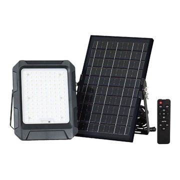 LED Solarni reflektor LED/10W/3,7V IP65 4000K crna + daljinski upravljač