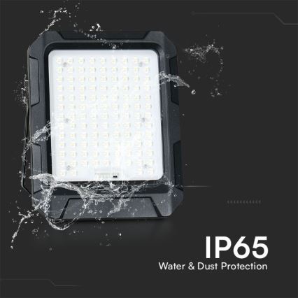 LED Solarni reflektor LED/15W/3,7V IP65 4000K 12000 mAh crna + daljinski upravljač