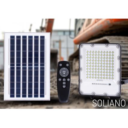 LED Vanjski prigušivi solarni reflektor LED/50W/3,2V 4500K IP65 crna + daljinski upravljač