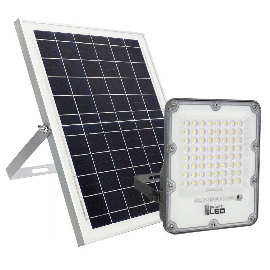 LED prigušivi solarni reflektor LED/100W/3,2V 5000K 10500 mAh IP65 crna + daljinski upravljač
