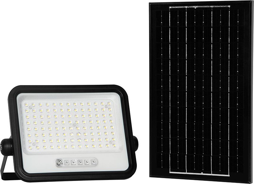 LED solarni reflektor s prigušivanjem LED/200W/3,2V 2000-8000K IP65 10000 mAh crna + daljinski upravljač