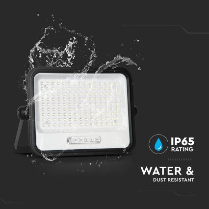 LED solarni reflektor s prigušivanjem LED/300W/3,2V 2000-8000K IP65 15000 mAh crna + daljinski upravljač
