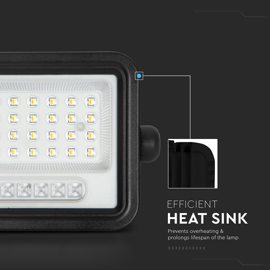 Solarni LED reflektor s mogućnošću prigušivanja LED/50W/3,2V 2000-8000K IP65 3800 mAh crni + daljinski upravljač