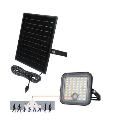 LED solarni reflektor s prigušivanjem i senzorom LED/10W/3,7V 3000/4000K IP65 3600 mAh + daljinski upravljač
