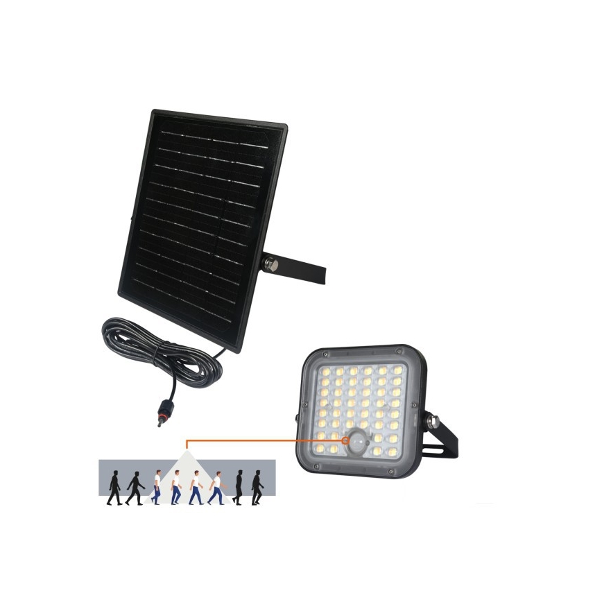 LED solarni reflektor s prigušivanjem i senzorom LED/10W/3,7V 3000/4000K IP65 3600 mAh + daljinski upravljač