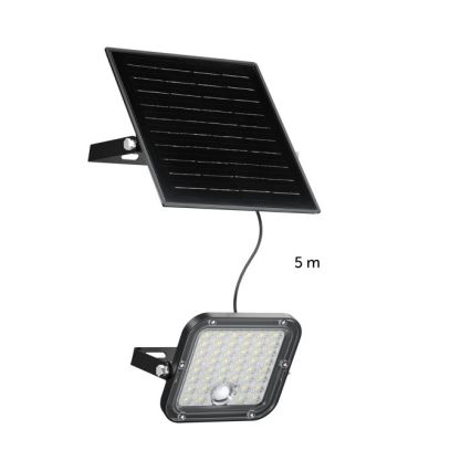 LED solarni reflektor s prigušivanjem i senzorom LED/10W/3,7V 3000/4000K IP65 3600 mAh + daljinski upravljač