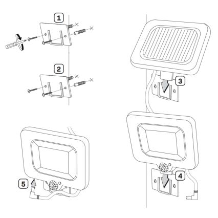 LED Solarni reflektor sa senzorom DUO LED/1W/3,7V IP44