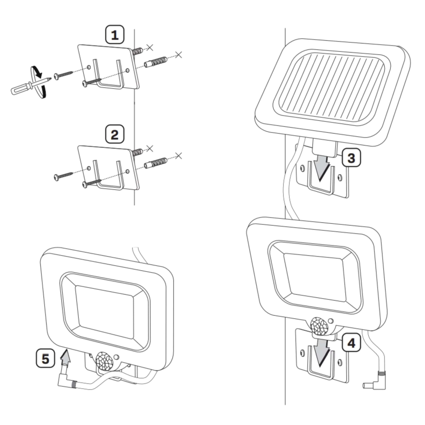 LED Solarni reflektor sa senzorom DUO LED/1W/3,7V IP44