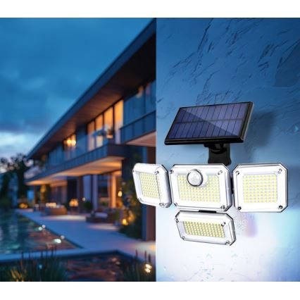 LED solarni reflektor s senzorom GLOW LED/2,5W/3,7V 6500K IP44 2400 mAh + daljinski upravljač