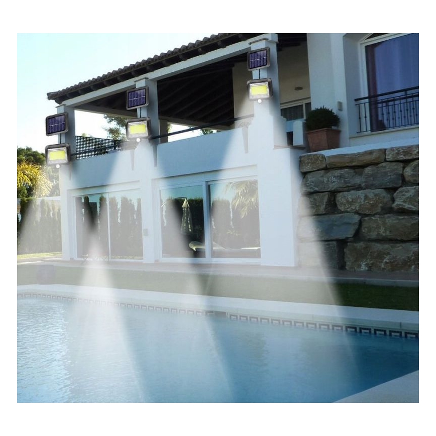 LED Solarni reflektor sa senzorom INTEGRA LED/3W/3,7V IP44 + daljinski upravljač