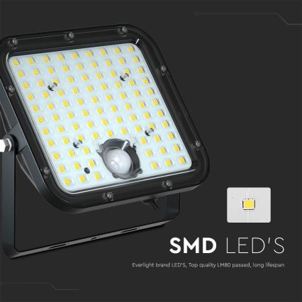 LED solarni reflektor sa senzorom LED/30W/6,4V 6400K 6000 mAh + daljinski upravljač