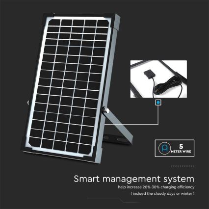 LED solarni reflektor sa senzorom LED/30W/6,4V 6400K 6000 mAh + daljinski upravljač
