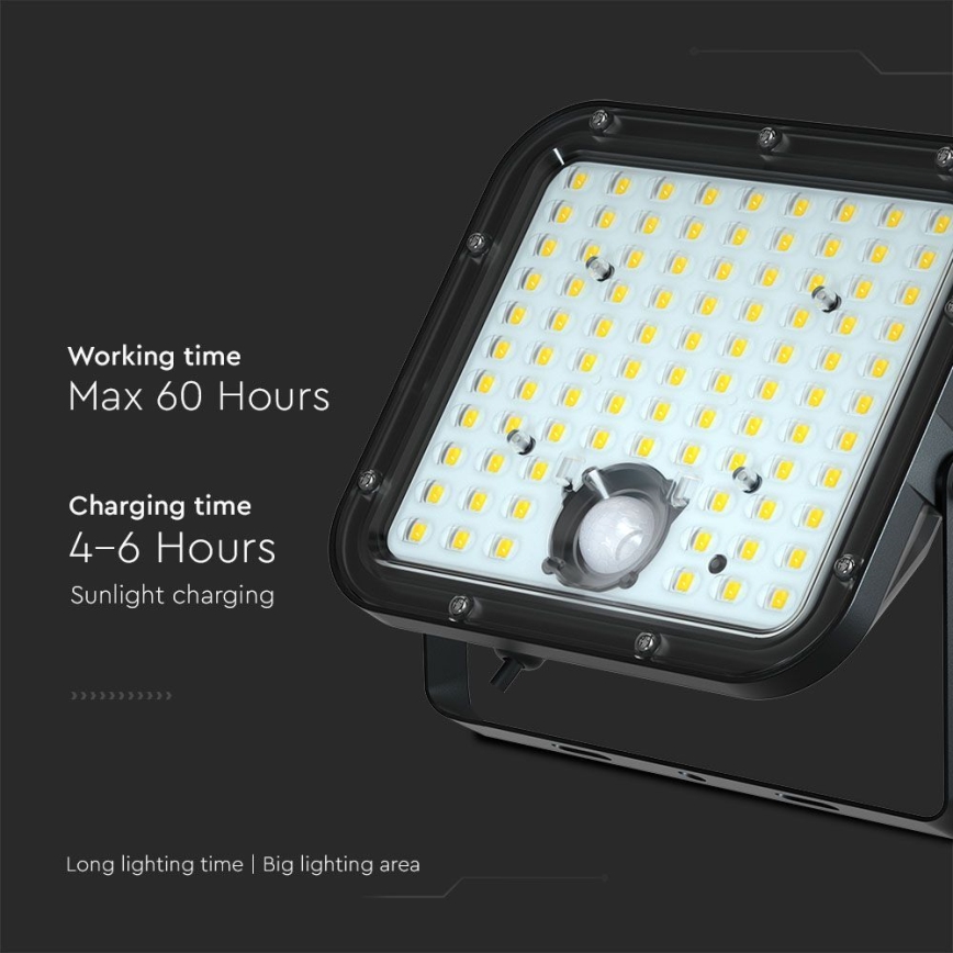 LED solarni reflektor sa senzorom LED/30W/6,4V 6400K 6000 mAh + daljinski upravljač