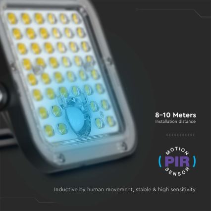 LED solarni reflektor sa senzorom LED/30W/6,4V 6400K 6000 mAh + daljinski upravljač