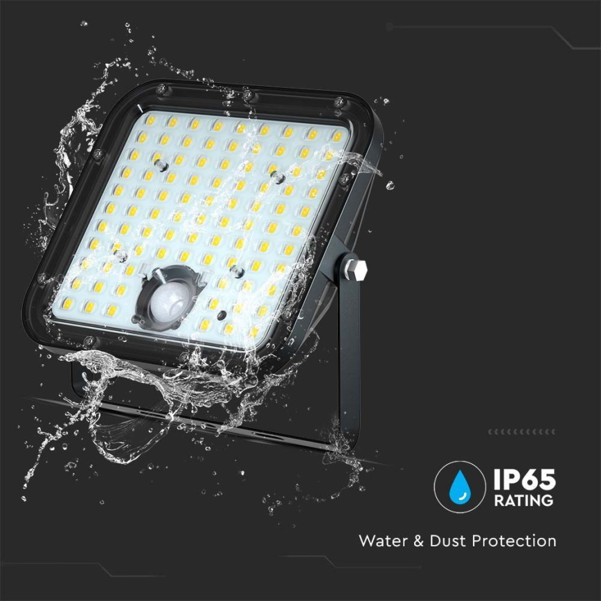 LED solarni reflektor sa senzorom LED/30W/6,4V 6400K 6000 mAh + daljinski upravljač