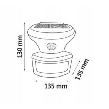LED Solarni reflektor sa senzorom LED/5W/3,7V 2000 mAh IP44