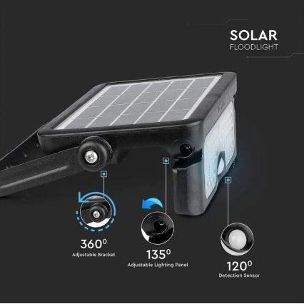 LED Solarni reflektor sa senzorom LED/5W/3,7V IP65 4000K 3000 mAh