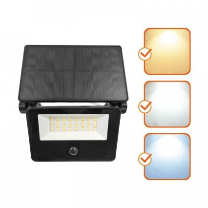 LED solarni reflektor s senzorom NCS G2 LED/20W/3,7V 3000/4000/6500K IP54 2600 mAh