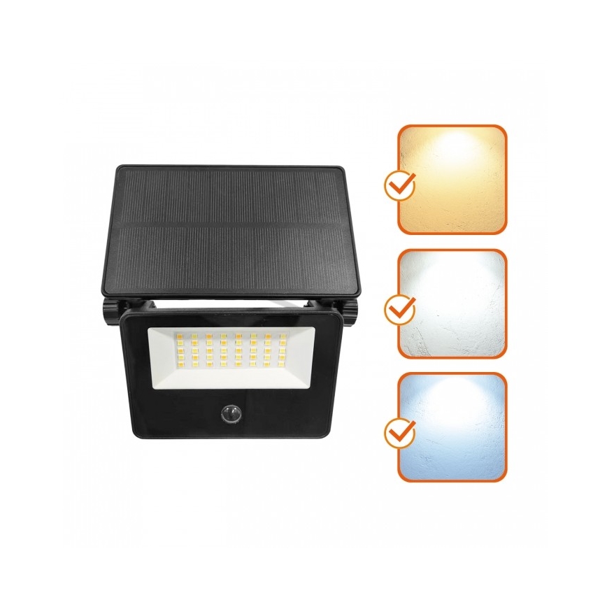 LED solarni reflektor s senzorom NCS G2 LED/20W/3,7V 3000/4000/6500K IP54 2600 mAh