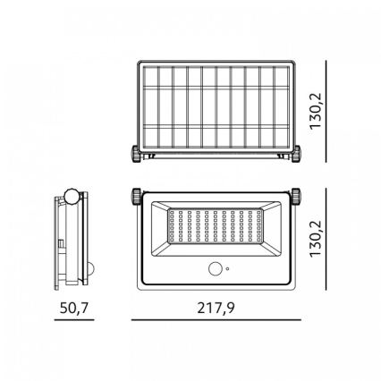 LED solarni reflektor sa senzorom NCS G2 LED/30W/3,7V 3000/4000/6500K IP54 5200 mAh