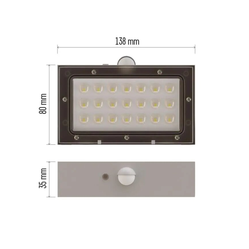 LED Solarni reflektor sa senzorom pokreta LED/3,7V 1200mAh 4000K IP65 bijela