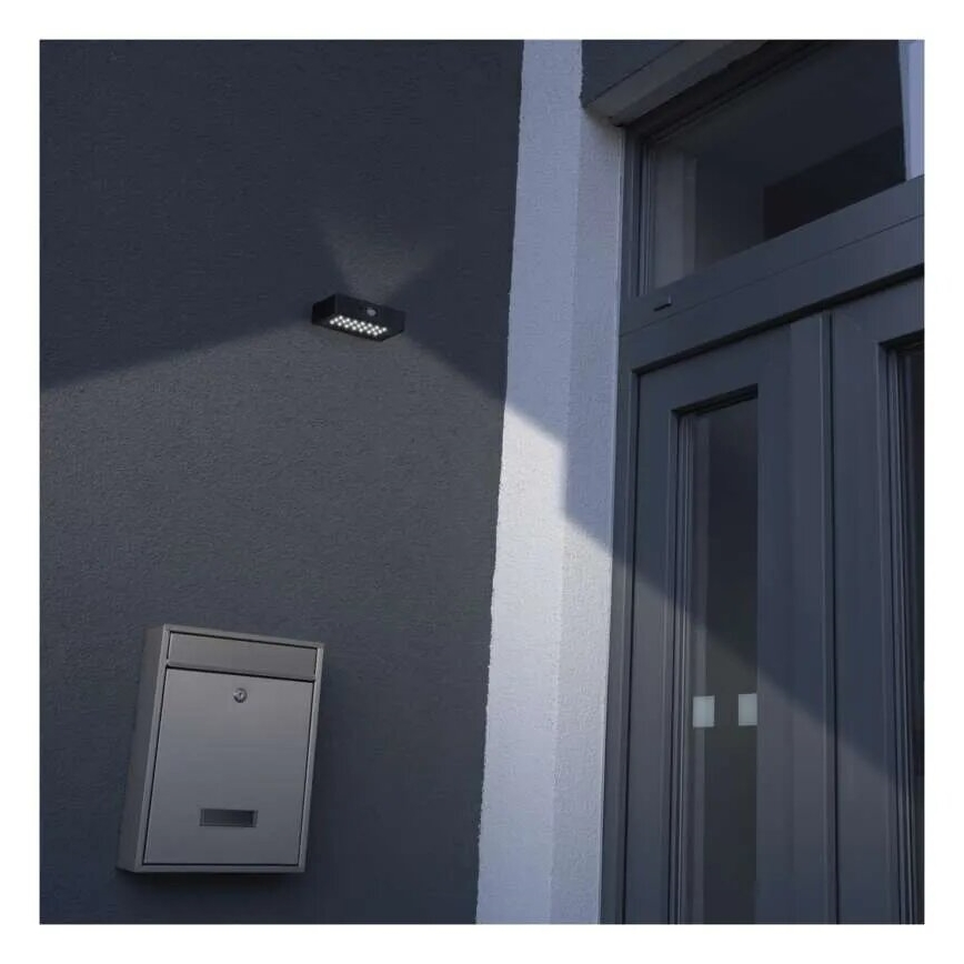 LED Solarni reflektor sa senzorom pokreta LED/3,7V 1200mAh 4000K IP65 crna