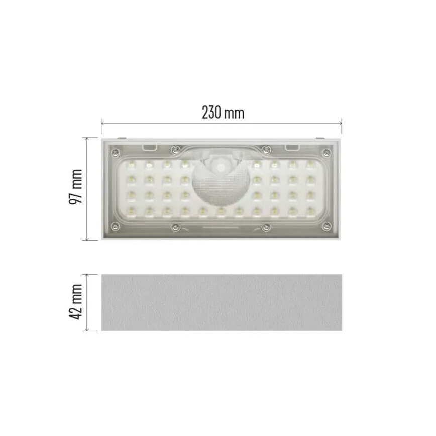 LED Solarni reflektor sa senzorom pokreta LED/3,7V 3000mAh 4000K IP65 bijela