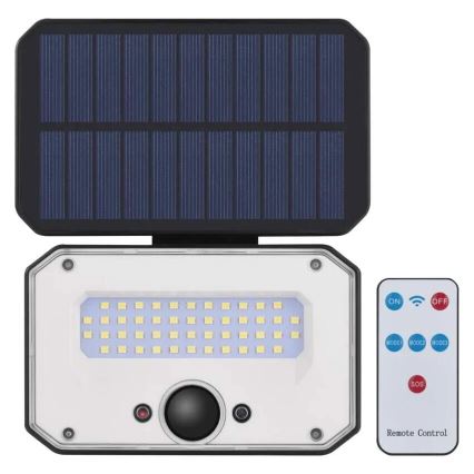 LED Solarni reflektor sa senzorom pokreta SPILO LED/3,7V 3600mAh 3000K IP54 + daljinski upravljač