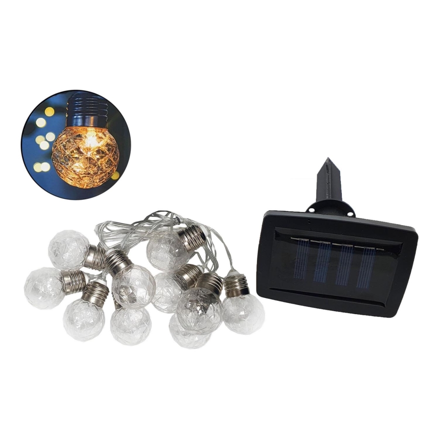 LED Solarni vanjski lanac 10xLED/1,2V 300 mAh 2,2 m IP44