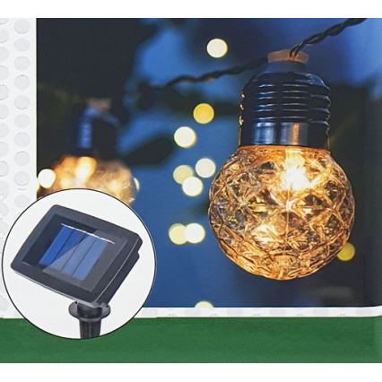 LED Solarni vanjski lanac 10xLED/1,2V 300 mAh 2,2 m IP44